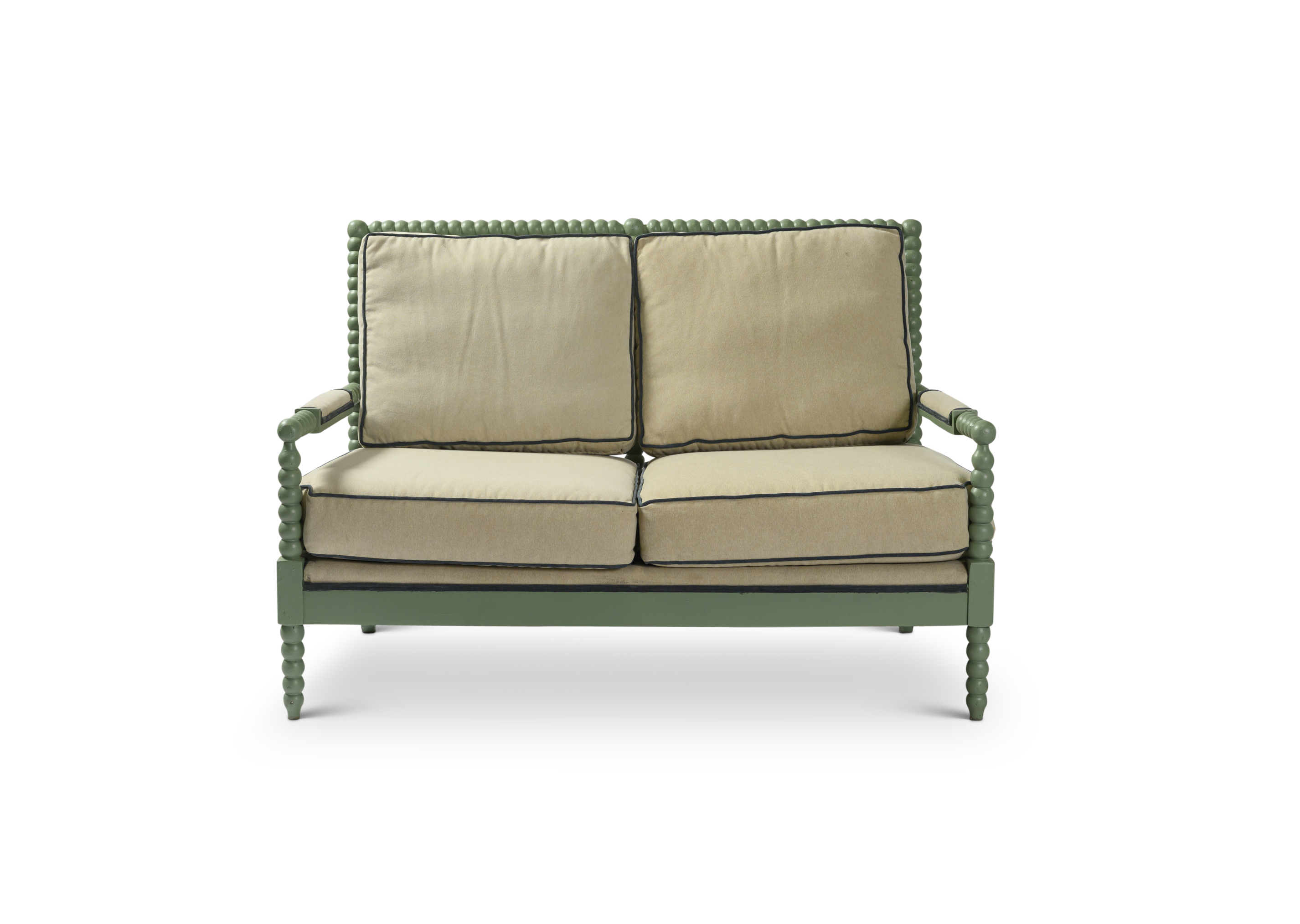 Shiloh Spindle Loveseat - Green Frame