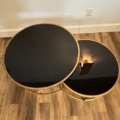 Shagreen coffee table black top