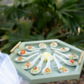 Stacies40th Haley Kelly Events Cameron Wilder 193 private home stage surround carpet plank clear top asian spoon