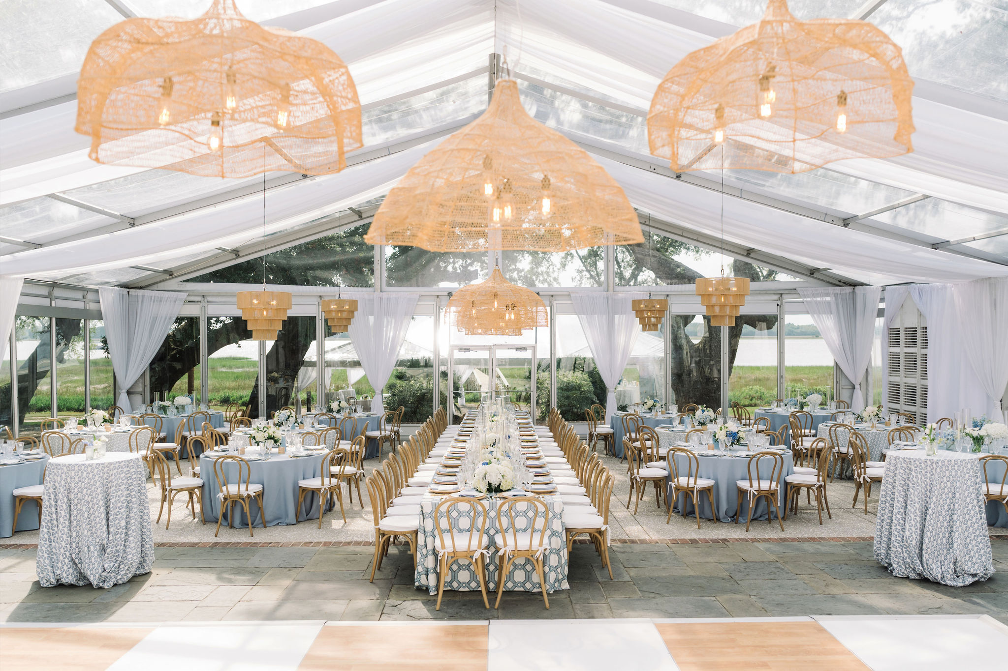 Tori Taylor Lowndes Grove Wedding 654 aaron and jillian photog parte events blond bentwood clear top glass walls