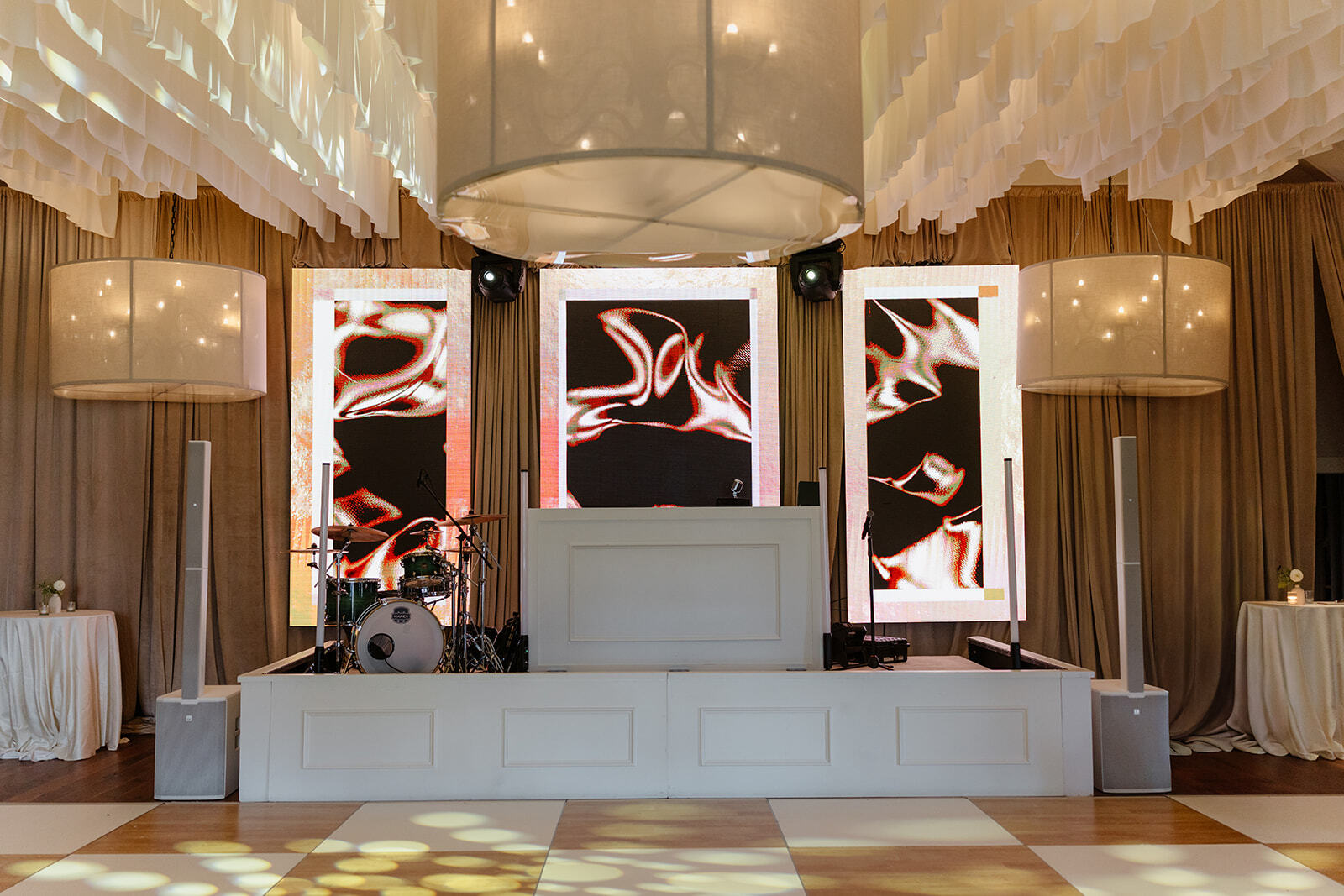 Guenoun Wedding 253 websize river course ellis events mia melin photog birch and white surround dj