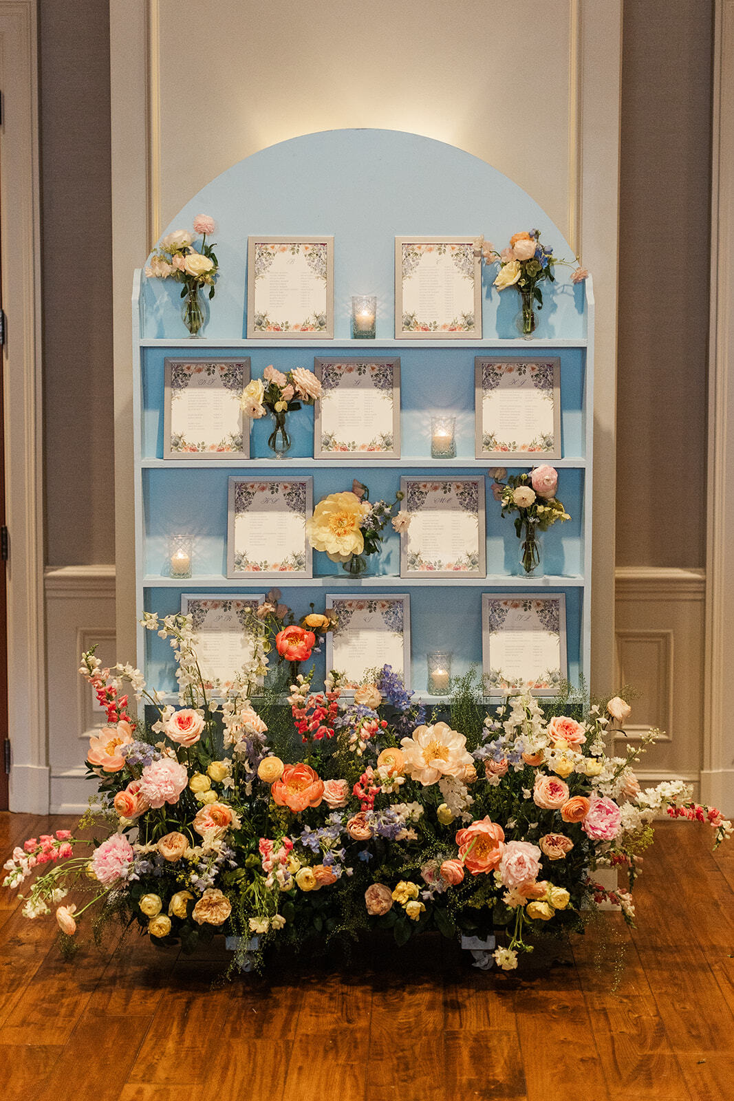 Christina Harry Charleston Wedding 2026 Laura and Rachel Photography 892 websize hotel bennett bouquets and bowties champ wall