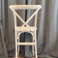 Whitewash x back farm stool