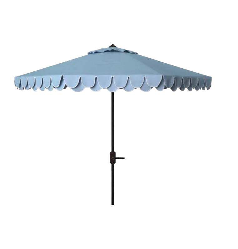 Scalloped Patio Umbrella- Blue