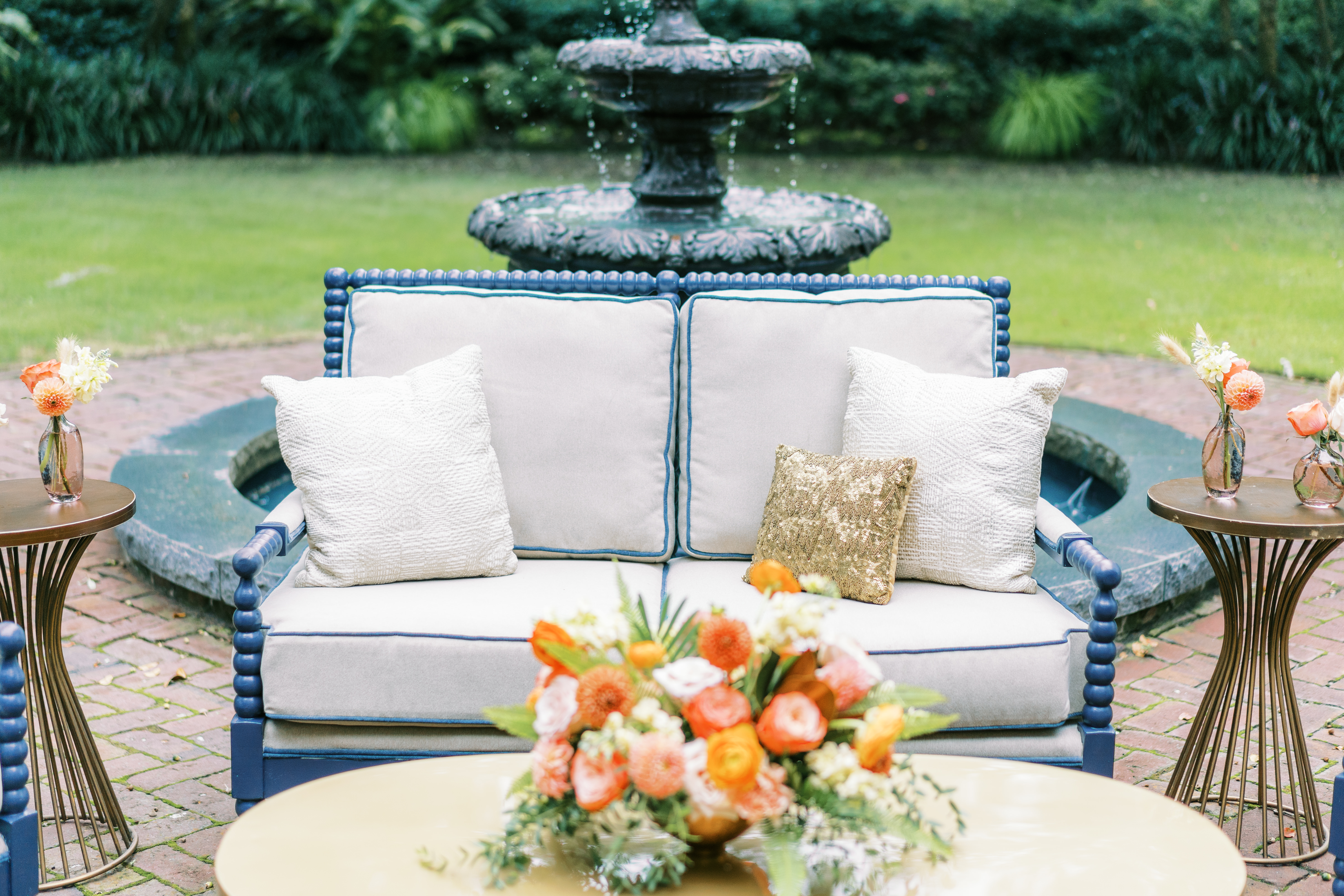 Shiloh Spindle Loveseat - Custom Paint frame
