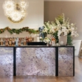 Black harlow bar with mirror insert corner carolina occasions carolina yacht club